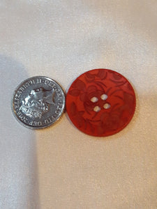 Red Floral Button