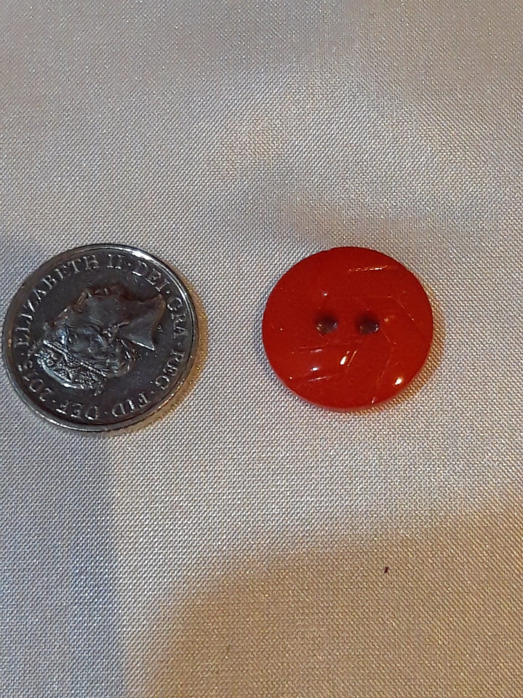 Red Patterned Button
