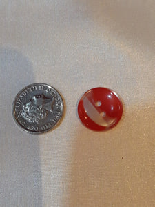 Medium Red and Clear Button