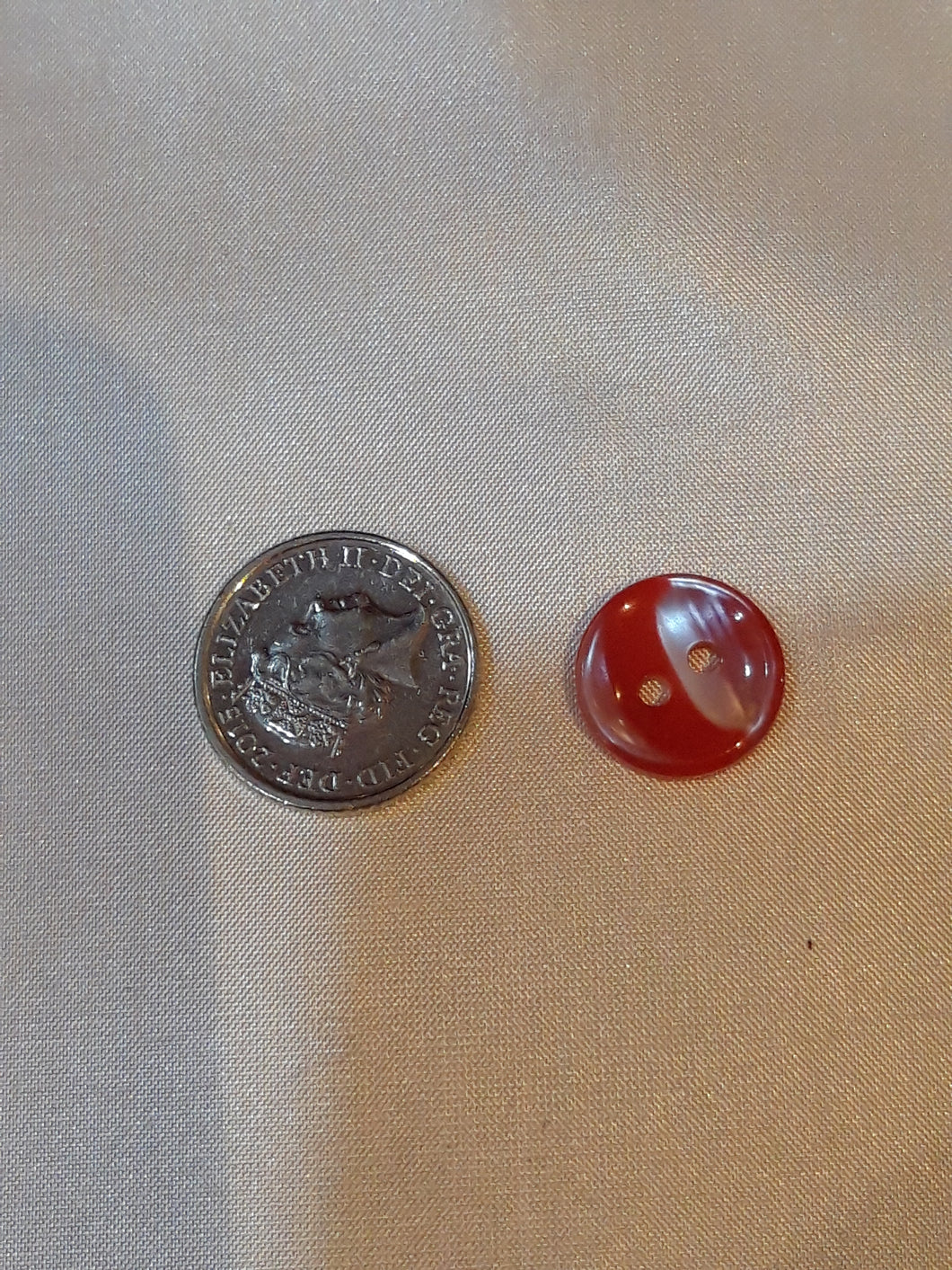 Small Red and Clear Button