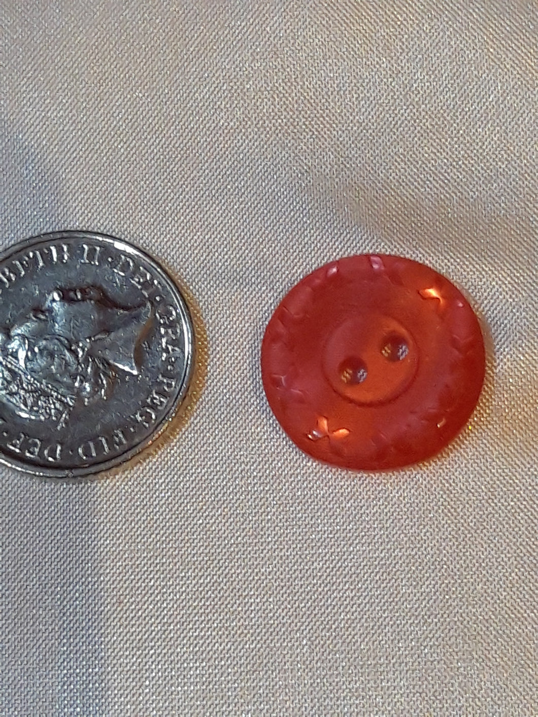 Pale Red Patterned Button