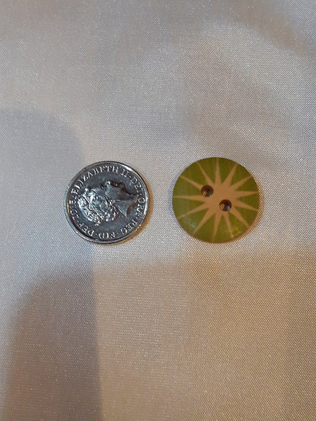 Lime Star Bamboo Button
