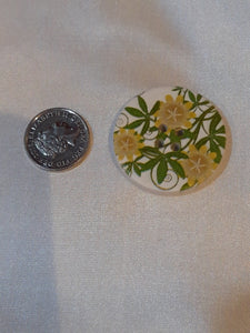 Yellow Floral Bamboo Button