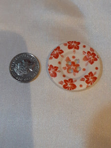 Orange Flower Bamboo Button