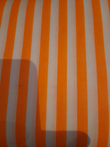 Orange and White Stripe Poly Cotton Clearance Fabric