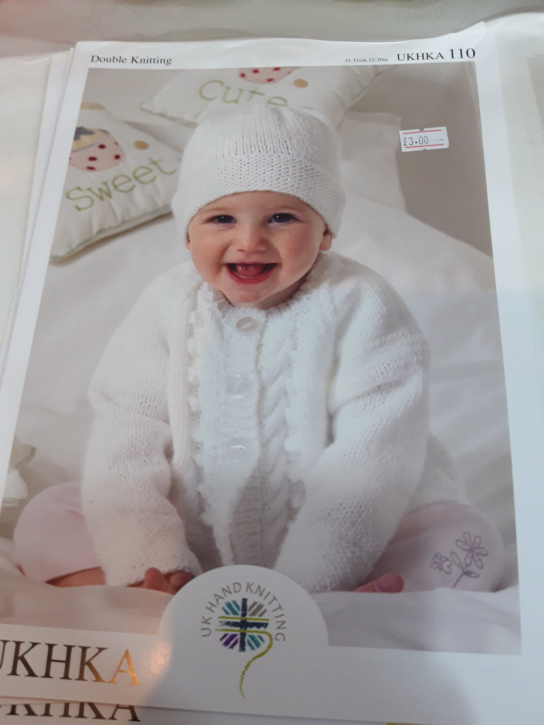 UKHKA 110 - Baby Double Knit - Cardigan, Hat and Blanket - 12
