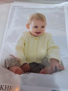 UKHKA 115 - Baby Double Knit - Jumper and Cardigan - 12"-20"