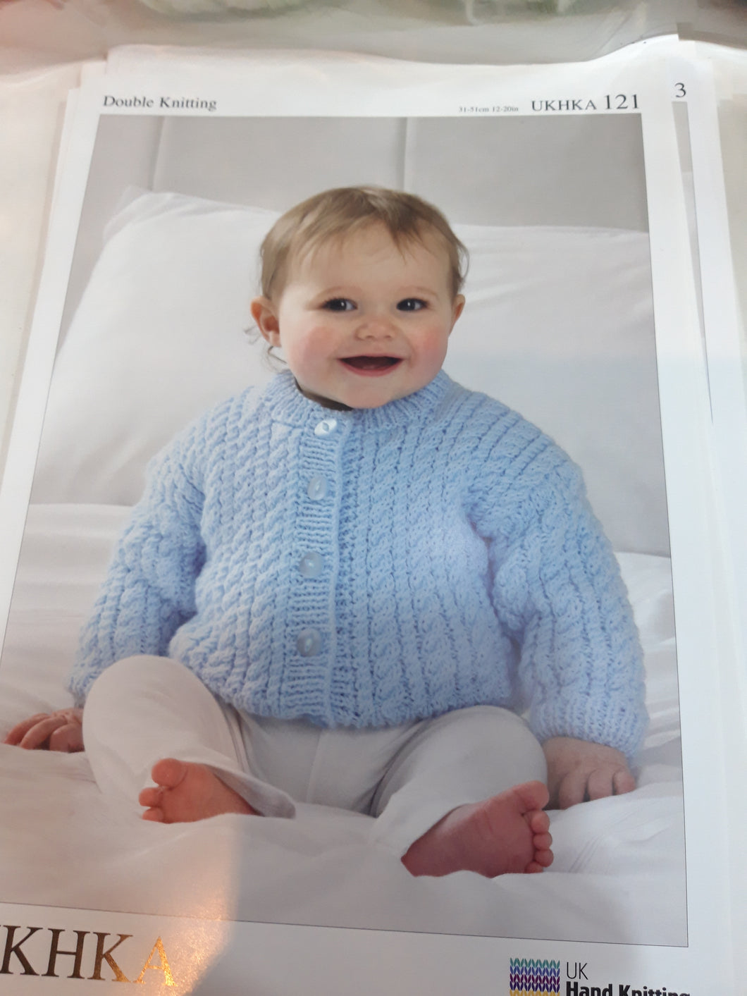UKHKA 121 - Baby Double Knit - Cardigan, Hat and Blanket - 12