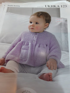 UKHKA 123 - Baby Double Knit - Cardigan and Blanket - 12"-20"