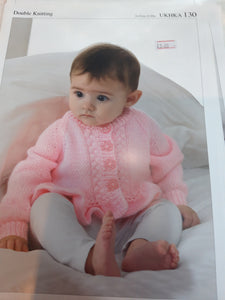 UKHKA 130 - Baby Double Knit - Cardigan and Jumper- 12"-20"