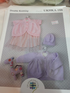 UKHKA 188 - Baby Double Knit - Cardigans - 12"-20"