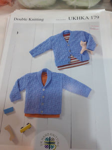 UKHKA 179 - Baby Double Knit - Cardigans - 16"-26"