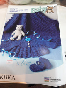 UKHKA 48 - Baby Double Knit - Shawl, Matinee Coat and Shoes - 14"-18"