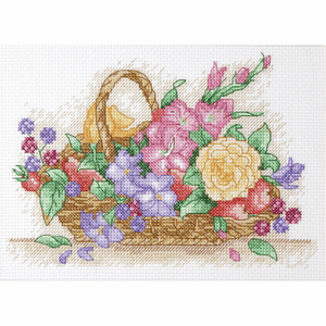 Counted Cross Stitch Kit - Floral Basket