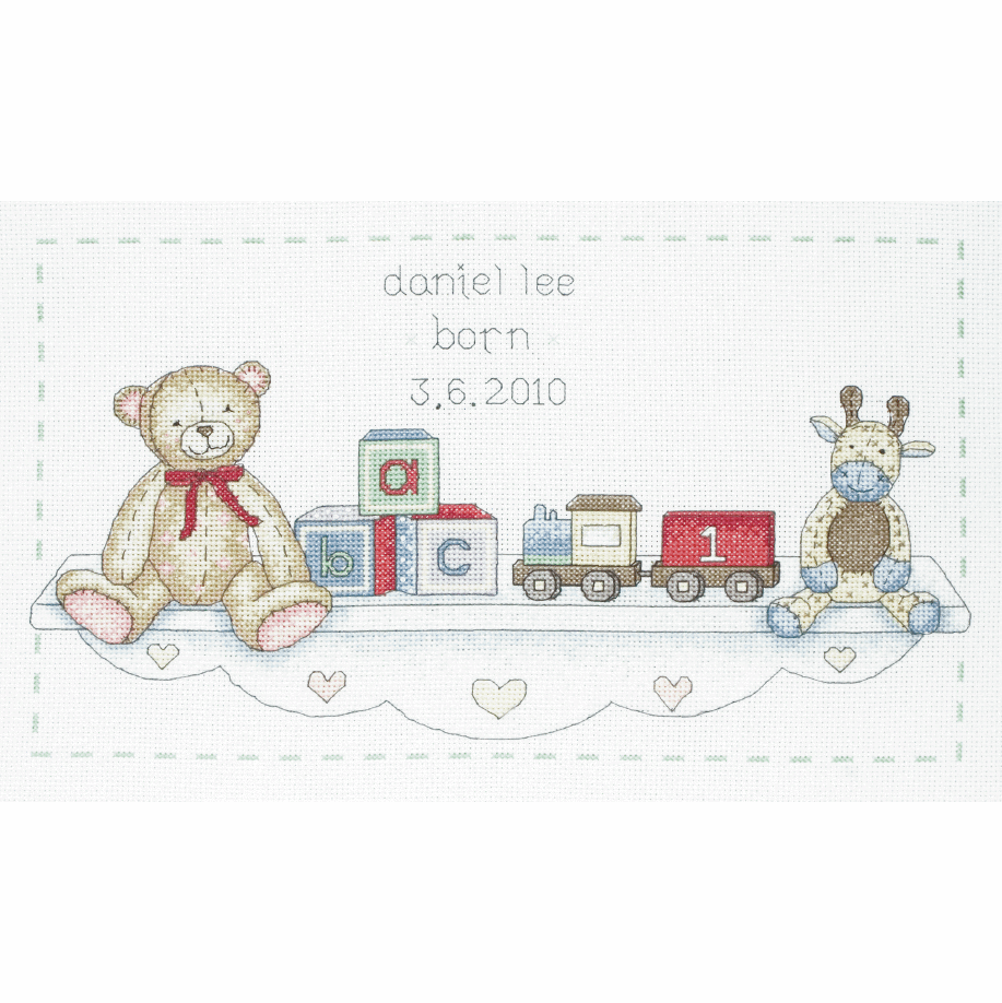 Counted Cross Stitch Kit - Baby Birth Record - The Toy Shelf