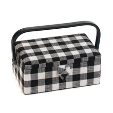 Load image into Gallery viewer, Black Gingham Sewing Box - Small
