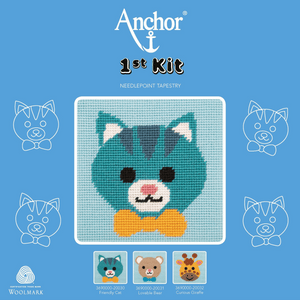 1st Cross Stitch Kit - Blue Cat