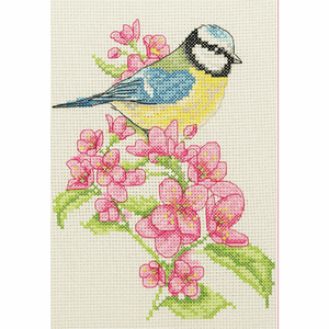 Counted Cross Stitch Kit - Blue Tit and Blossom