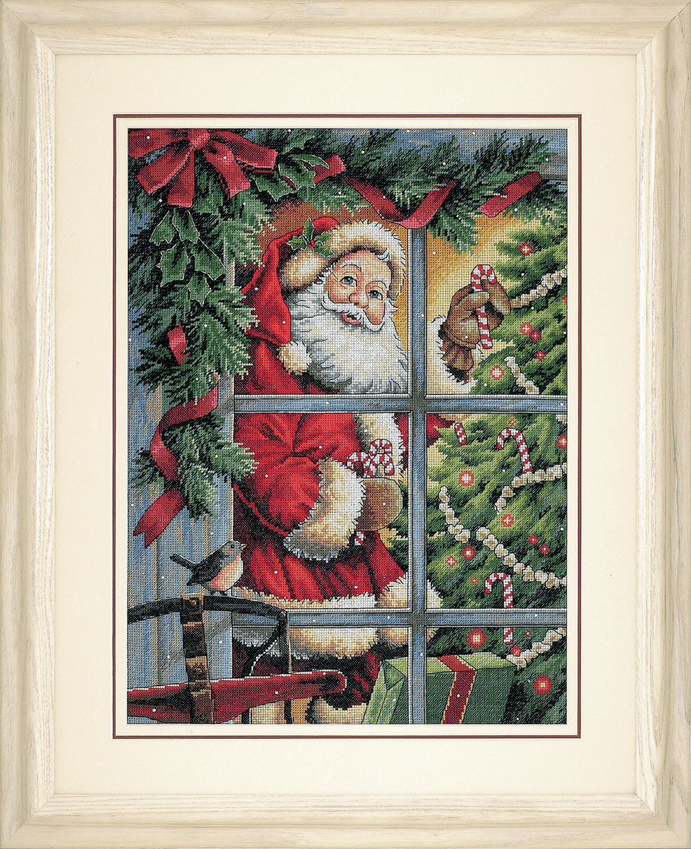 Counted Cross Stitch Kit - Candy Cane Santa