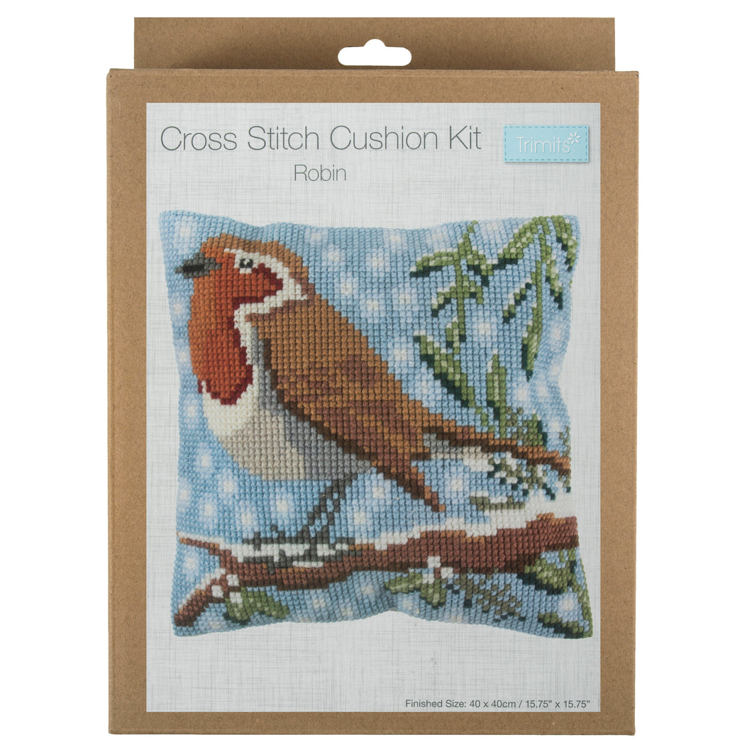 Cross Stitch Cushion Kit  - Robin