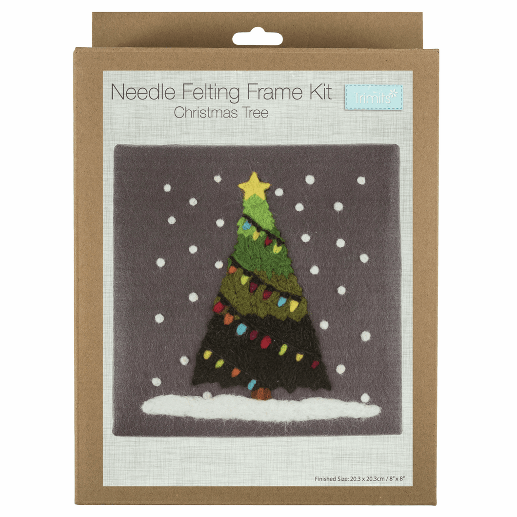 Needle Felting Kit With Frame - Christmas Tree