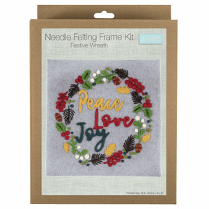 Needle Felting Kit With Frame - Festive Wreath