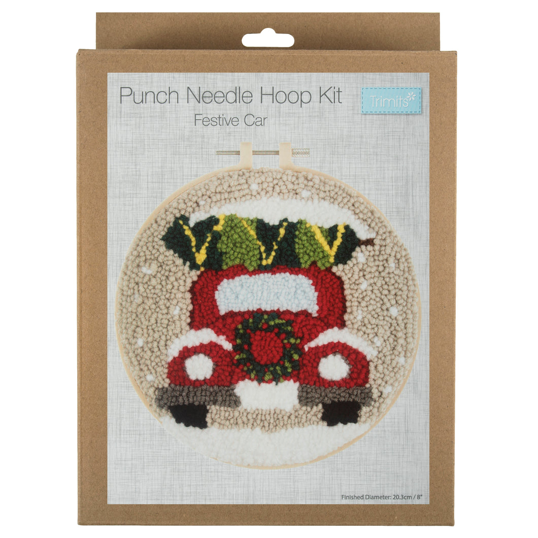 Punch Needle Hoop Kit  - Festive Car