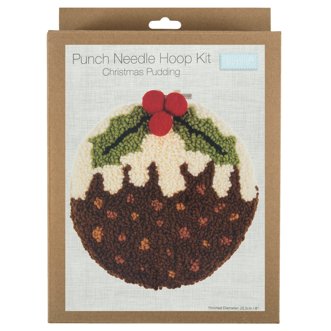 Punch Needle Hoop Kit  - Christmas Pudding