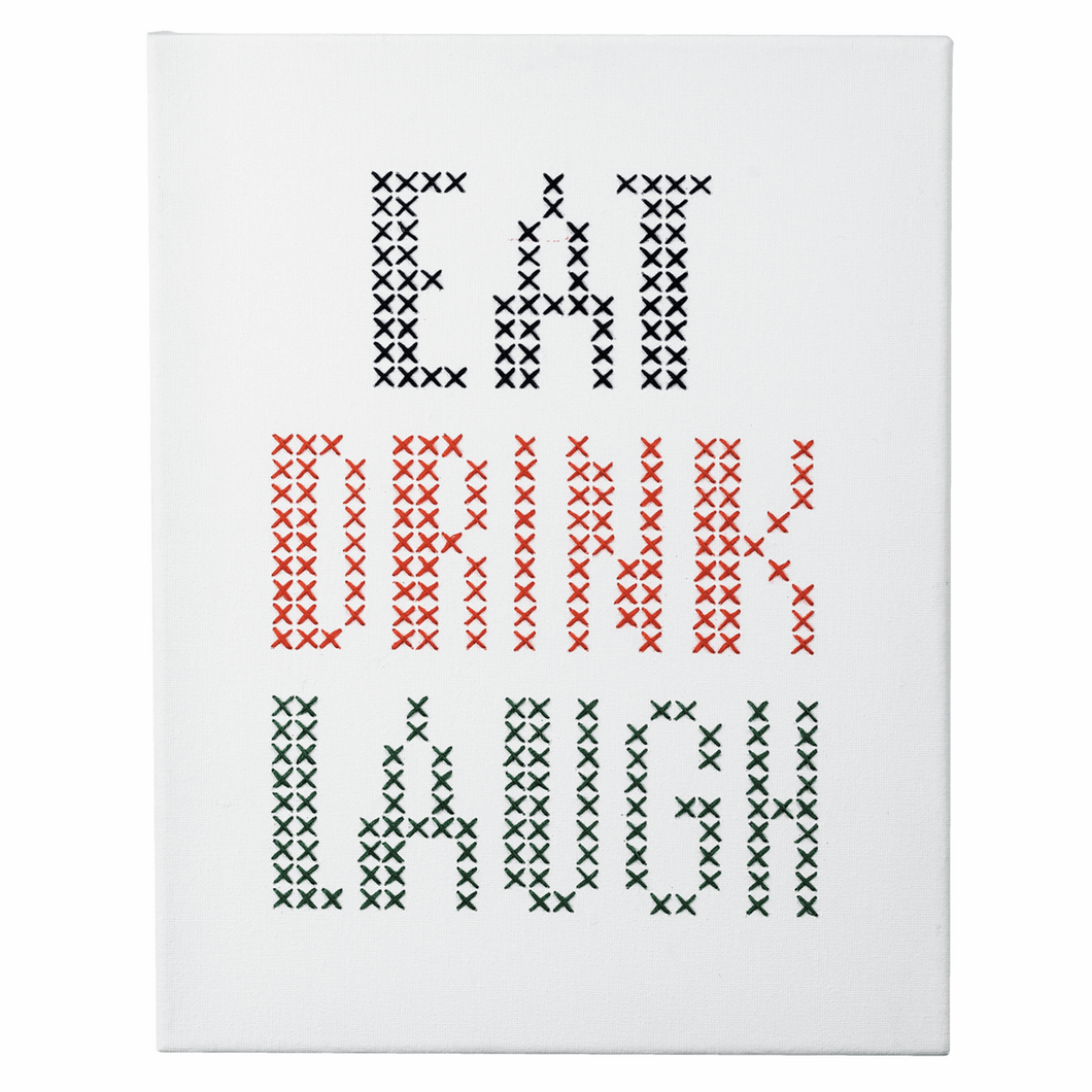 Counted Cross Stitch Kit - Eat, Drink, Laugh