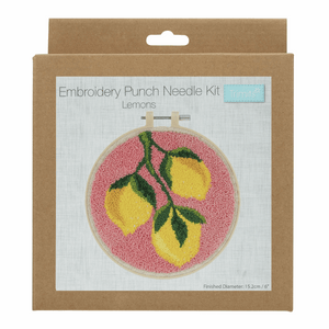 Embroidery Punch Needle Hoop Kit  - Lemons