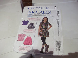 Mccalls 7462 - 'Learn to Sew' Girls Skirts and Tops Sewing Pattern