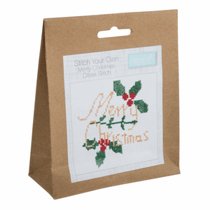 Mini Counted Cross Stitch Kit  - Merry Christmas