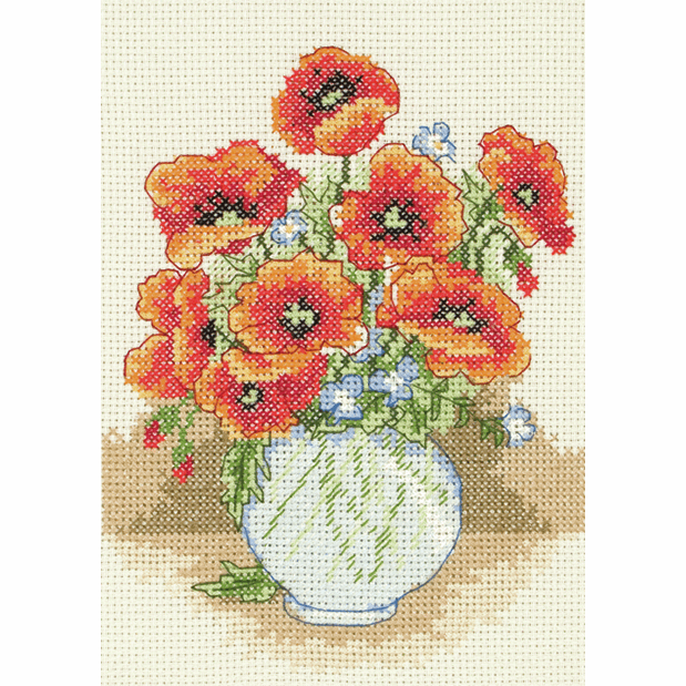 Counted Cross Stitch Kit - Poppy Vase