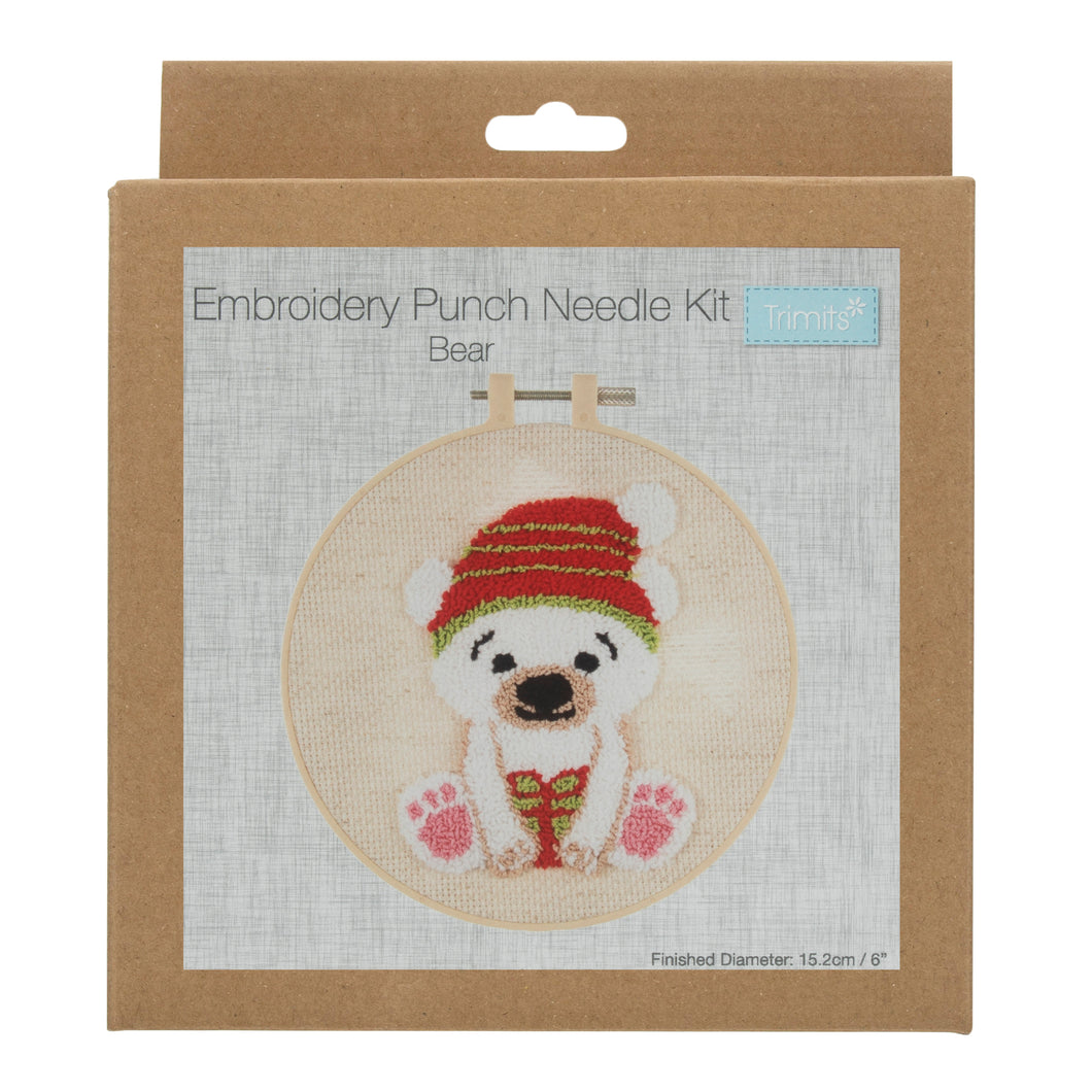 Embroidery Punch Needle Hoop Kit  - Bear