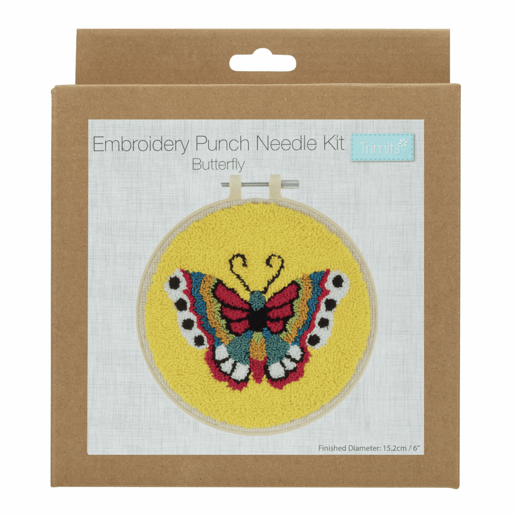 Embroidery Punch Needle Hoop Kit  - Butterfly