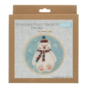 Embroidery Punch Needle Hoop Kit  - Polar Bear