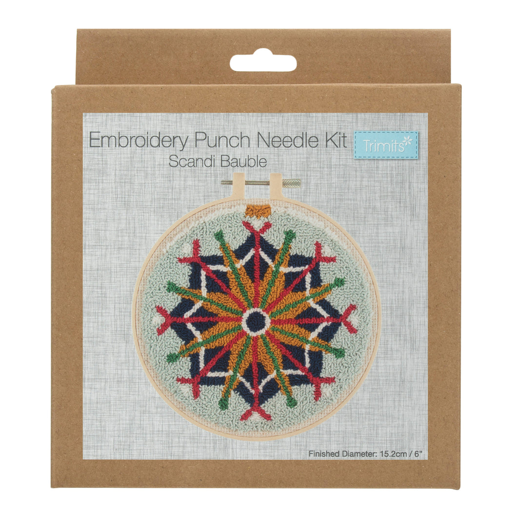 Embroidery Punch Needle Hoop Kit  - Scandi Bauble