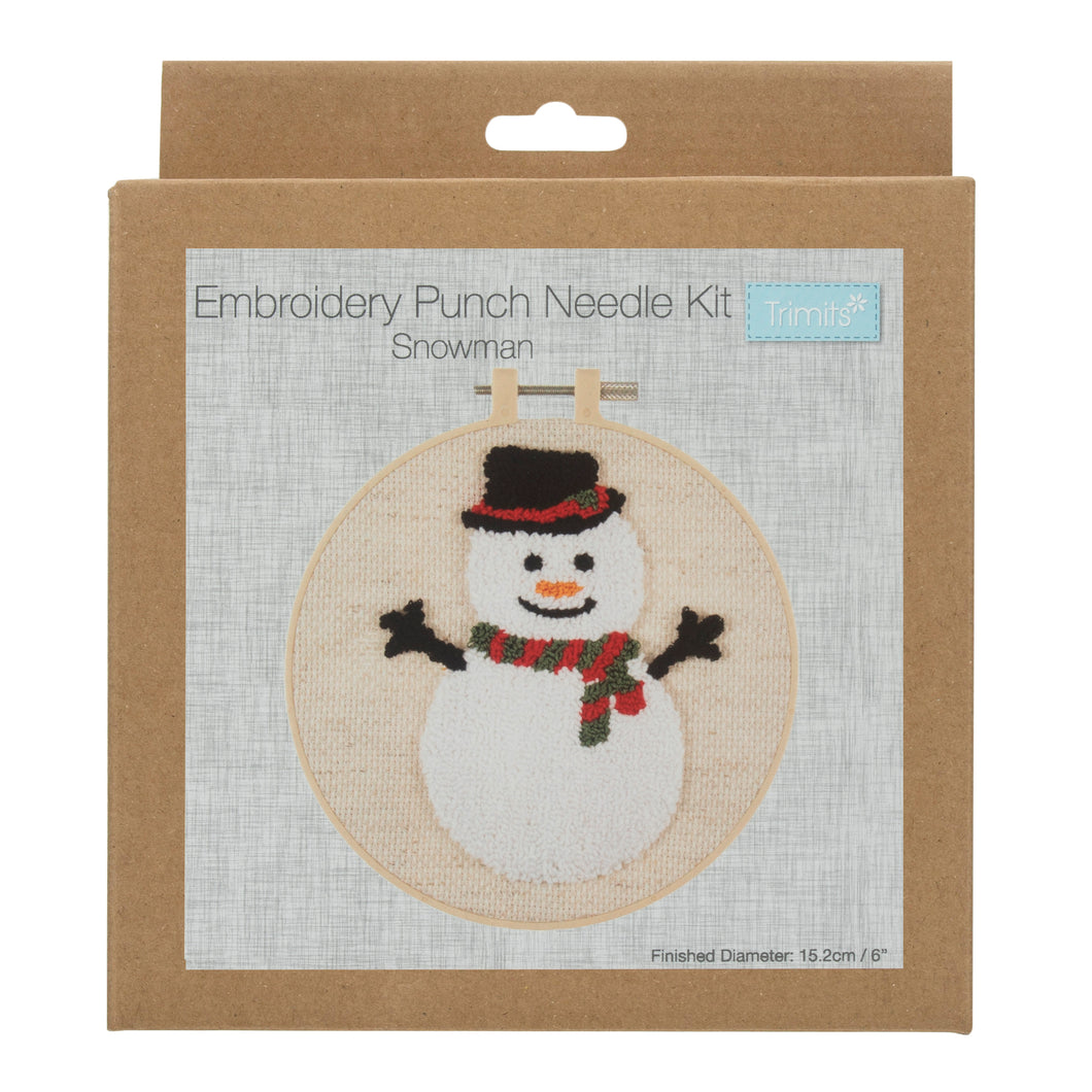Embroidery Punch Needle Hoop Kit  - Snowman