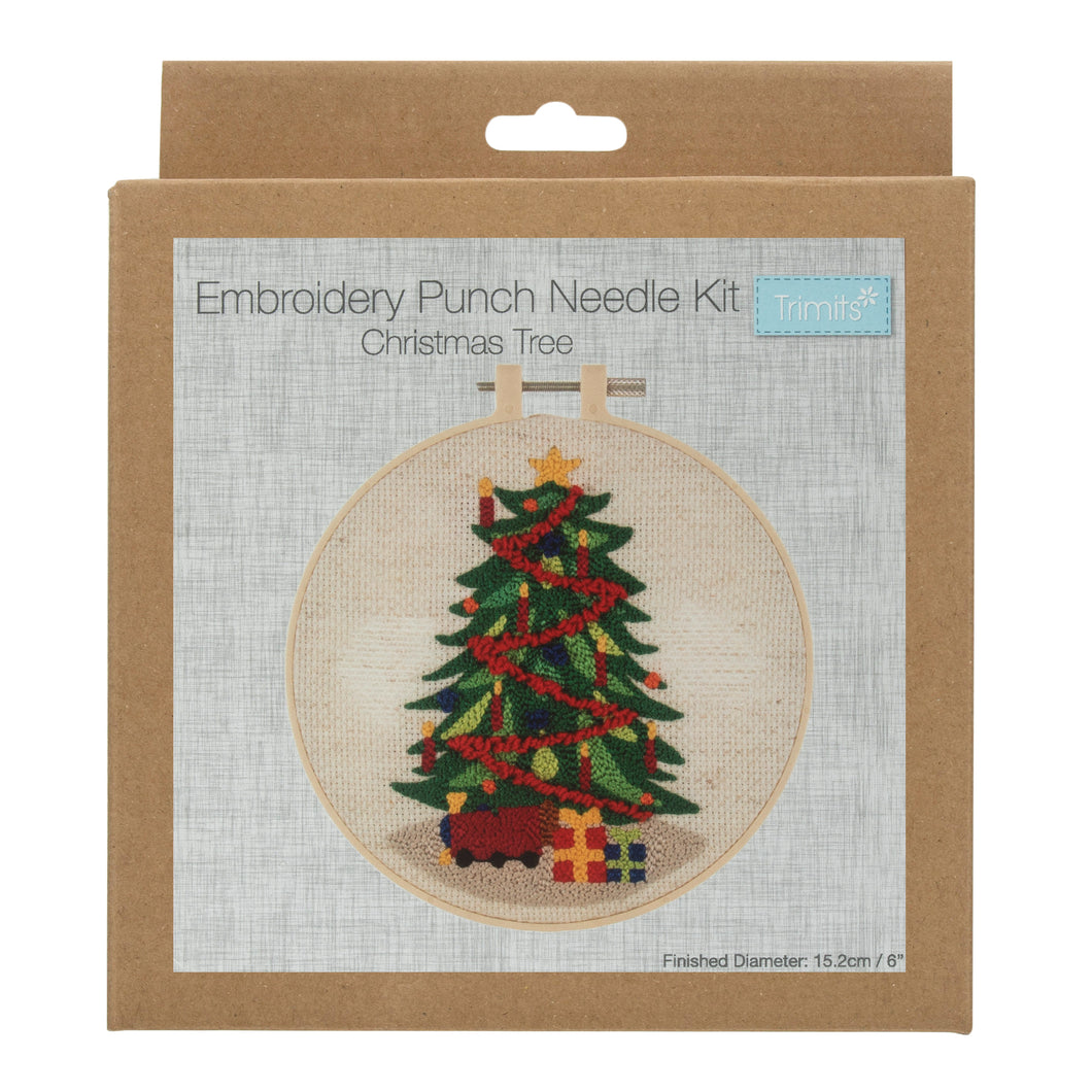 Embroidery Punch Needle Hoop Kit  - Christmas Tree