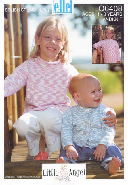 Elle Q6408 - Jumpers and Cardigan  Knitting Pattern - 1-8 Years
