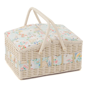 Twin-Lidded Wicker Sewing Box - 4 Designs Available