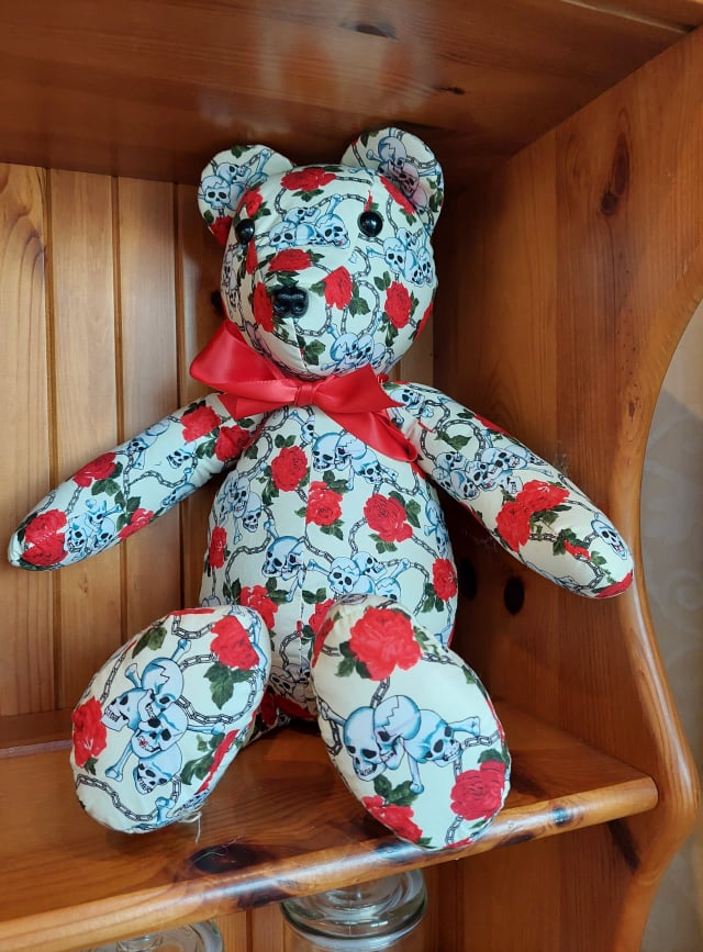'Skulls and Roses' Halloween  Handmade Bear