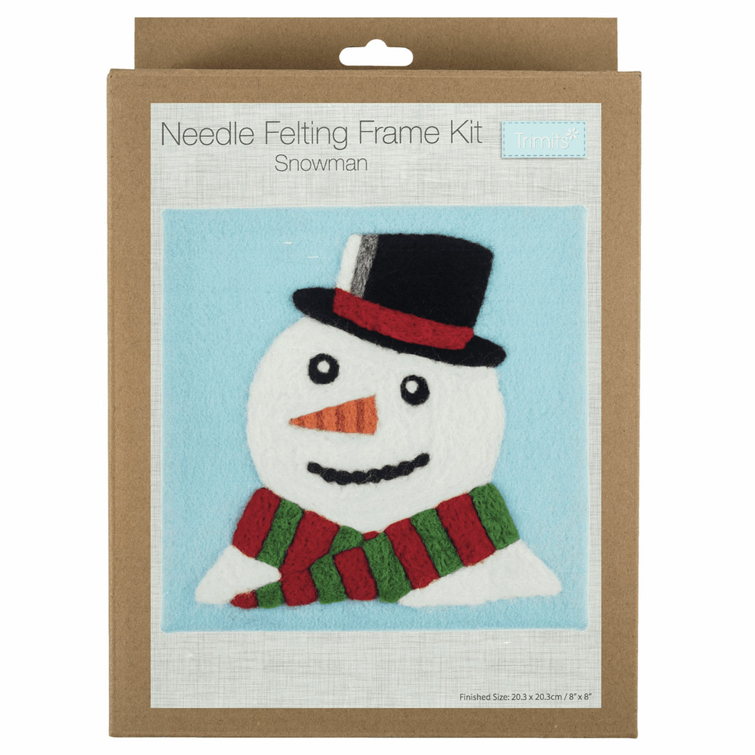 Needle Felting Kit With Frame - Snowman