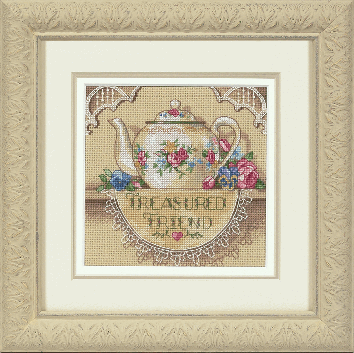 Counted Cross Stitch Kit - Treasured Friend Teapot