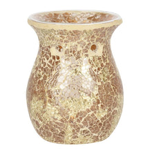 Load image into Gallery viewer, Large Gold Crackle Glass Oil Burner
