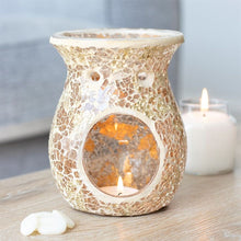 Load image into Gallery viewer, Large Gold Crackle Glass Oil Burner
