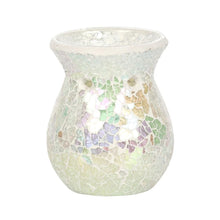 Load image into Gallery viewer, Small White Iridescent Crackle Oil Burner
