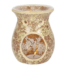 Load image into Gallery viewer, Large Gold Crackle Glass Oil Burner
