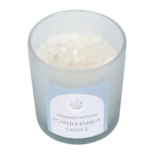 Load image into Gallery viewer, Positive Energy White Sage Crystal Chip Candle
