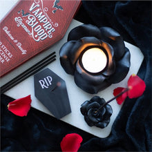 Load image into Gallery viewer, Black Rose Resin Tealight Candle Holder
